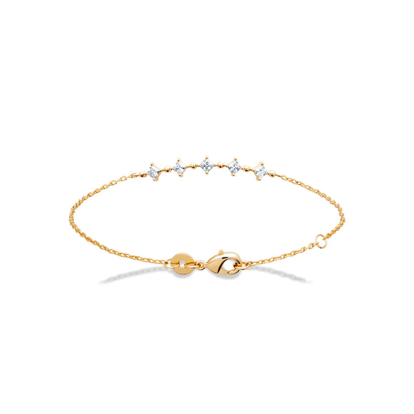 Bracelet chaîne fine étoiles de zircons en plaqué or