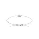 Bracelet chaîne fine flamme torsadée pavée de zircons en argent 925 rhodié