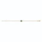 Bracelet chaîne fine fleur de pierres turquoise en plaqué or
