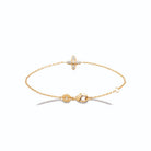 Bracelet chaîne fine fleur de zircons navette en plaqué or