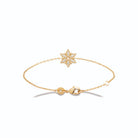 Bracelet chaîne fine fleur étoilée pavée de zircons en plaqué or