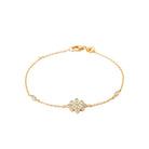 Bracelet chaîne fine flocon de zircons en plaqué or