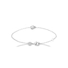 Bracelet chaîne fine goutte sertie d’un zircon en argent 925 rhodié
