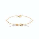 Bracelet chaîne fine grappe de zircons en plaqué or
