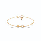 Bracelet chaîne fine infini et pampille cœur en plaqué or