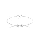 Bracelet chaîne fine infini pavé de zircons en argent 925 rhodié