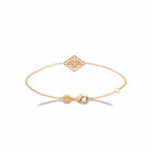 Bracelet chaîne fine losange en dentelle de métal en plaqué or