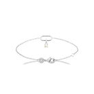 Bracelet chaîne fine maillon ovale et perle de culture en argent 925 rhodié