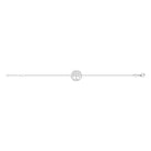 Bracelet chaîne fine médaillon arbre de vie ajouré en argent 925 rhodié, vu à plat