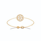 Bracelet chaîne fine médaillon rosace ajourée en plaqué or