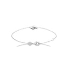 Bracelet chaîne fine motif torsadé en flamme en argent 925 rhodié