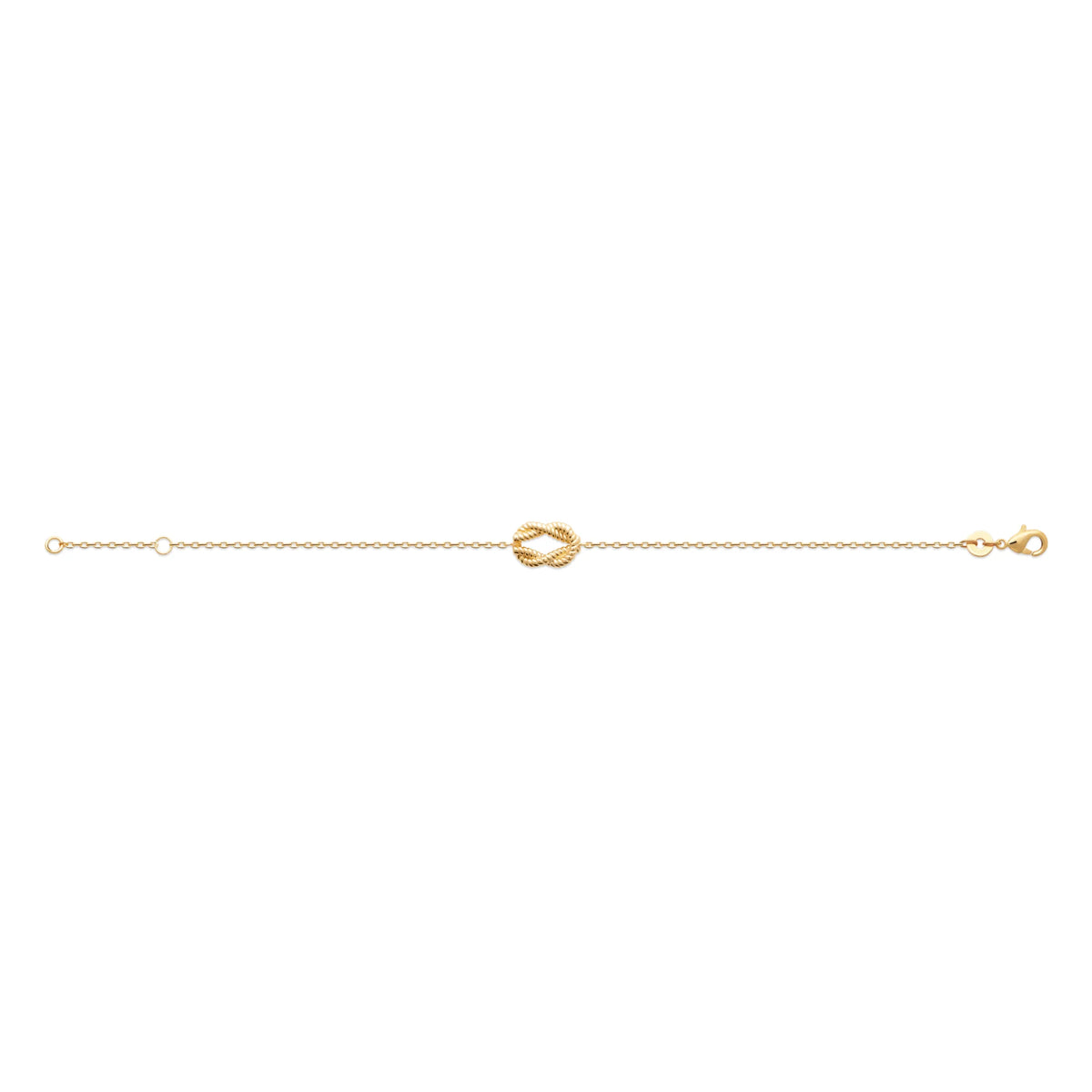 Bracelet chaîne fine nœud marin torsadé en plaqué or