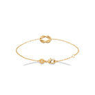 Bracelet chaîne fine nœud marin torsadé en plaqué or