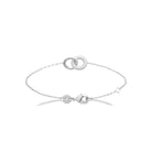 Bracelet chaîne fine ovales bombés entrelacés en argent 925 rhodié