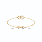 Bracelet chaîne fine ovales bombés entrelacés en plaqué or