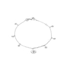 Bracelet chaîne fine pampilles soleils en argent 925 rhodié