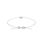 Bracelet chaîne fine petit astre de zircons en argent 925 rhodié