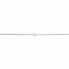Bracelet chaîne fine et solitaire zircon quatre griffes en argent 925, posé à plat sur toute sa longueur
