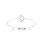 Bracelet chaîne fine spirale pavée de zircons en argent 925 rhodié