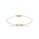 Bracelet chaîne fine trio de billes dorées en plaqué or