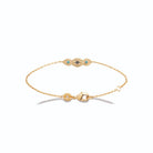 Bracelet chaîne fine trio de pierres turquoise en plaqué or