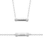 Bracelet chaîne fine tube gravé Amour Désir Harmonie en argent 925 rhodié, avec le collier assorti