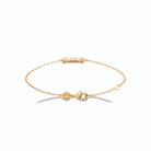 Bracelet chaîne fine tube gravé Amour Désir Harmonie en plaqué or
