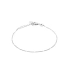 Bracelet chaîne gourmette fine à pastilles en argent 925 rhodié