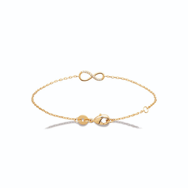 Bracelet chaîne infini zircon en plaqué or