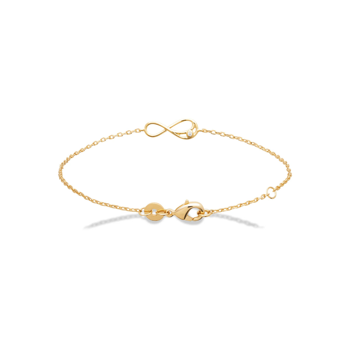 Bracelet chaîne infini zircons en plaqué or