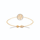 Bracelet chaîne médaillon arbre de vie pavé de zircons en plaqué or