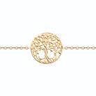 Bracelet chaîne médaillon arbre de vie en plaqué or