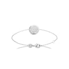 Bracelet chaîne médaillon ovale arbre de vie en relief en argent 925 rhodié