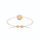 Bracelet chaîne médaillon ovale arbre de vie en relief en plaqué or