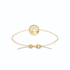 Bracelet chaîne médaillon perlé arbre de vie en plaqué or