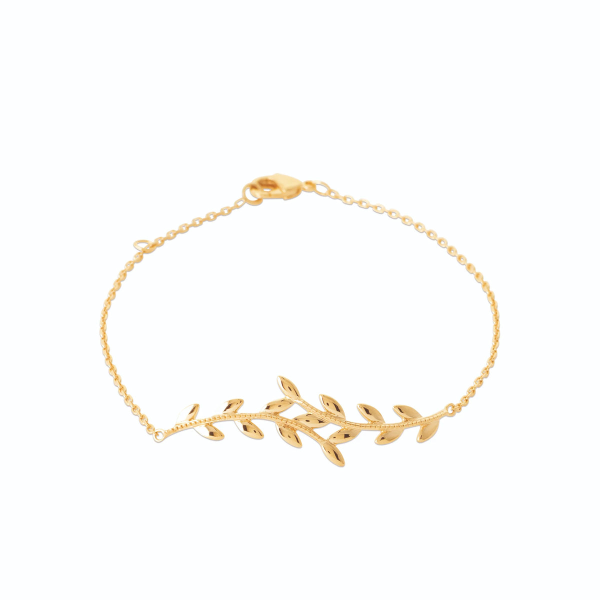 Bracelet chaîne olivier en plaqué or