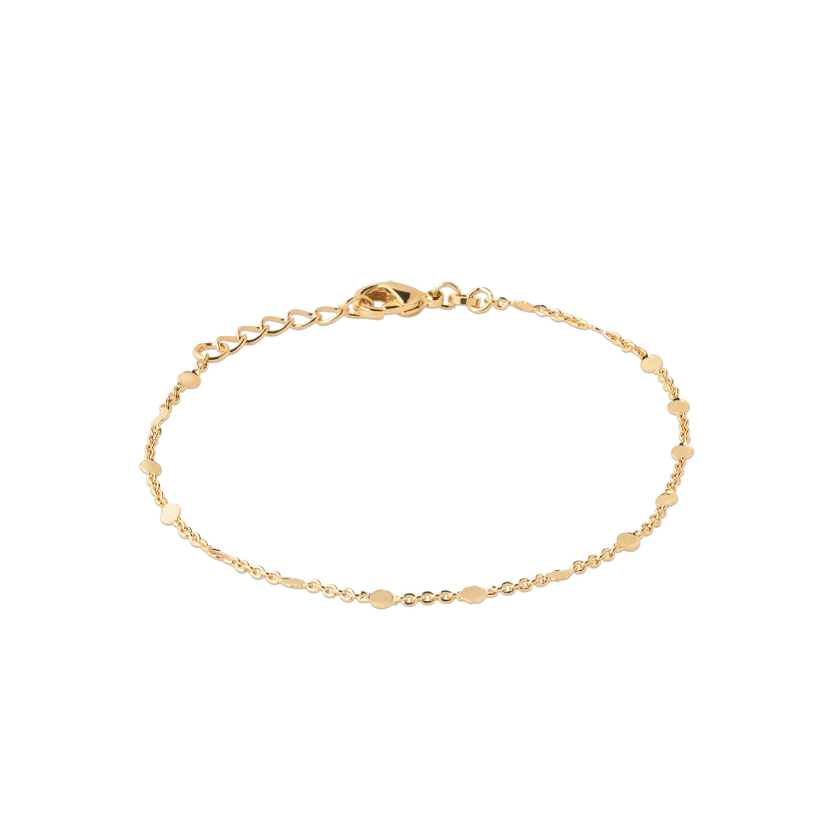 Bracelet chaîne à paillettes en plaqué or
