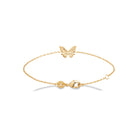 Bracelet chaîne papillon en plaqué or