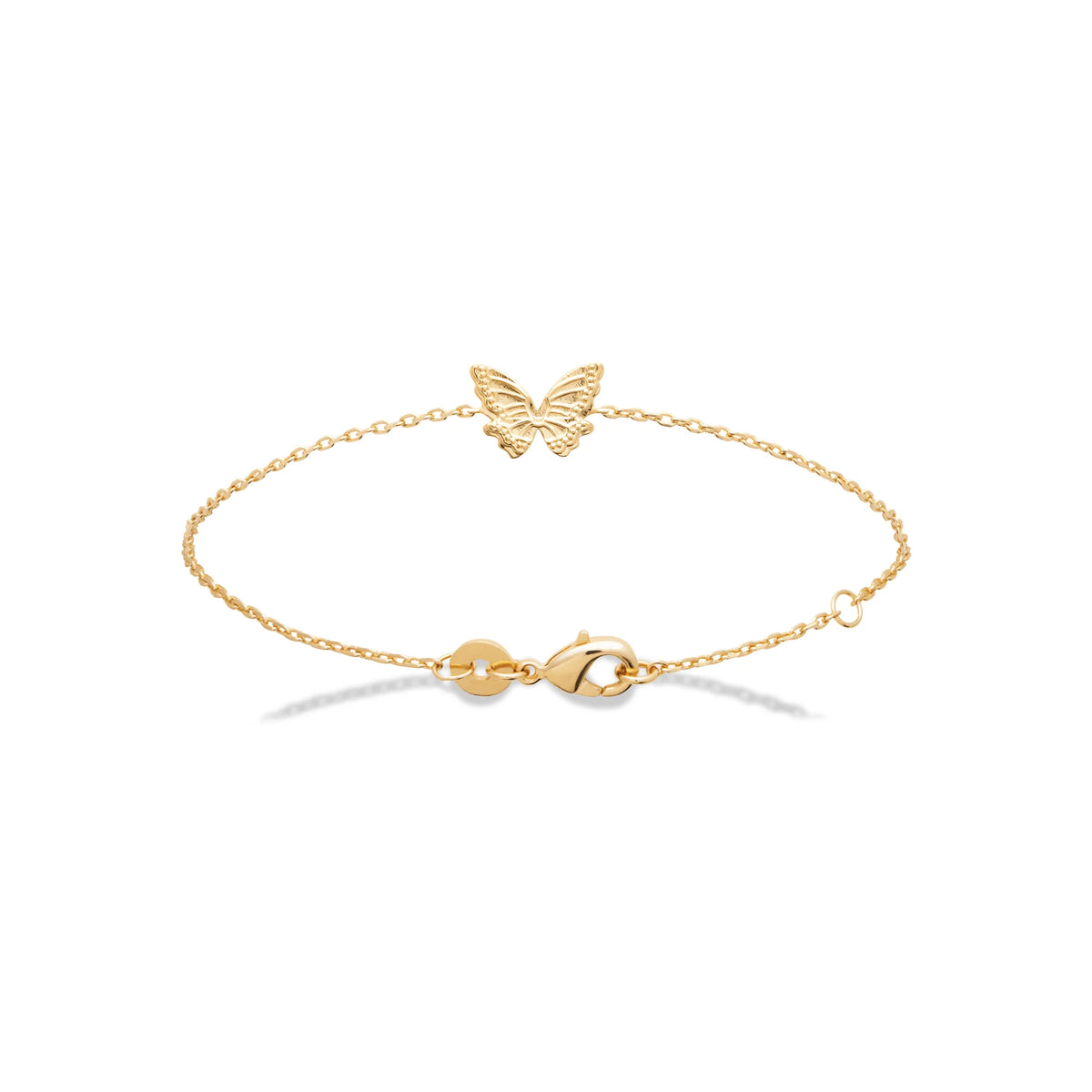 Bracelet chaîne papillon en plaqué or