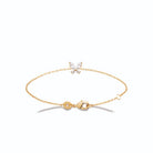 Bracelet chaîne papillon zircons en plaqué or
