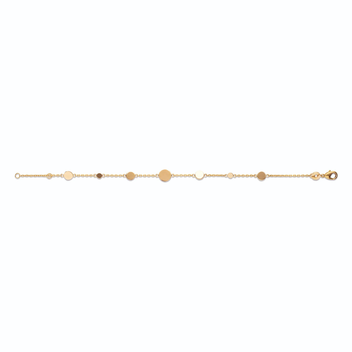 Bracelet chaîne à pastilles en plaqué or