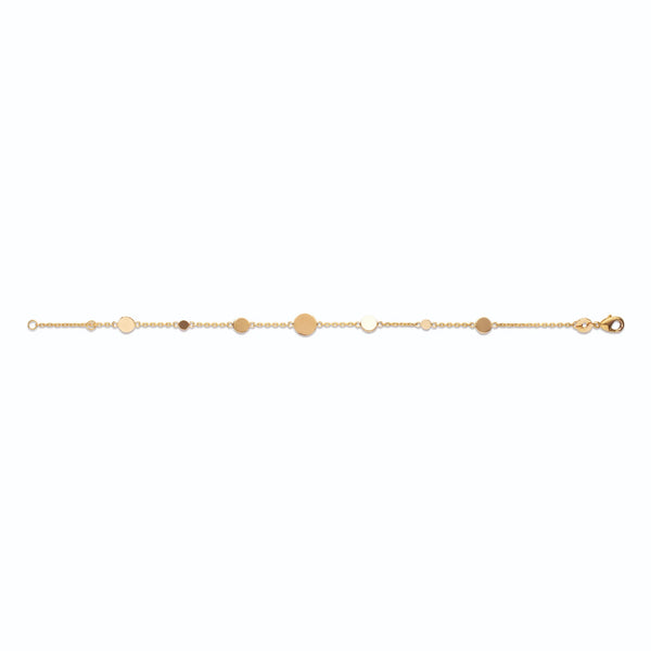 Bracelet chaîne à pastilles en plaqué or