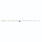 Bracelet chaîne perlée d’apatite et pépite d’apatite en plaqué or