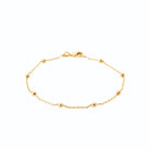 Bracelet chaîne perlée satellite en plaqué or