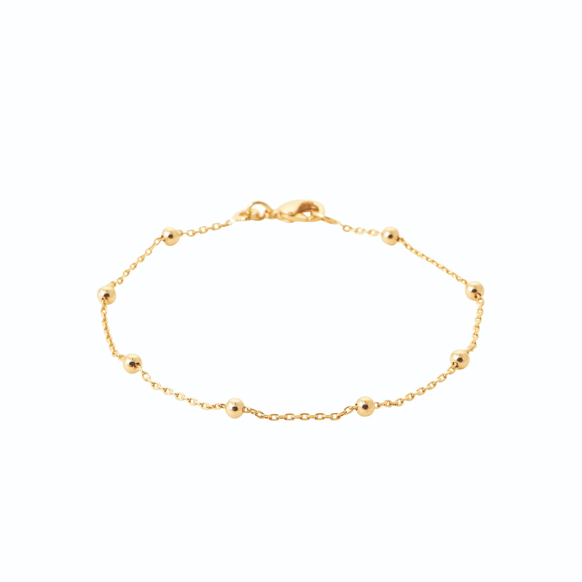 Bracelet chaîne perlée satellite en plaqué or