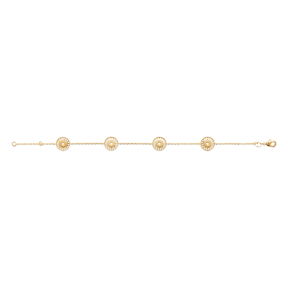 Bracelet chaîne soleils en plaqué or