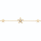 Bracelet chaîne trois fleurs de zircons en plaqué or