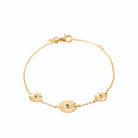 Bracelet chaîne trois marguerites en plaqué or