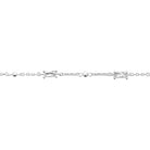 Bracelet chaîne zircons taille baguette et billes en argent 925 rhodié
