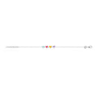 Bracelet cœurs multicolores enfant en argent 925 rhodié, 16 cm